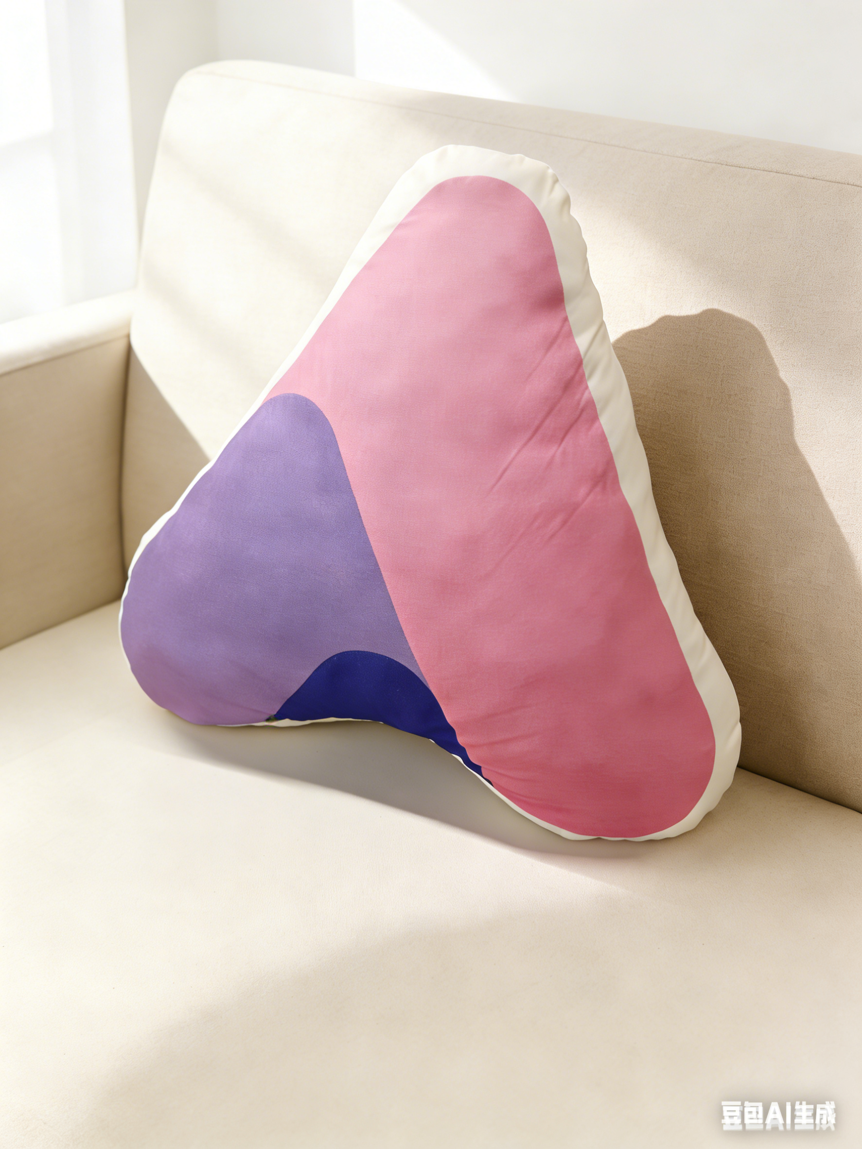 Readdy Triangle-Shaped Color Block Throw Pillow